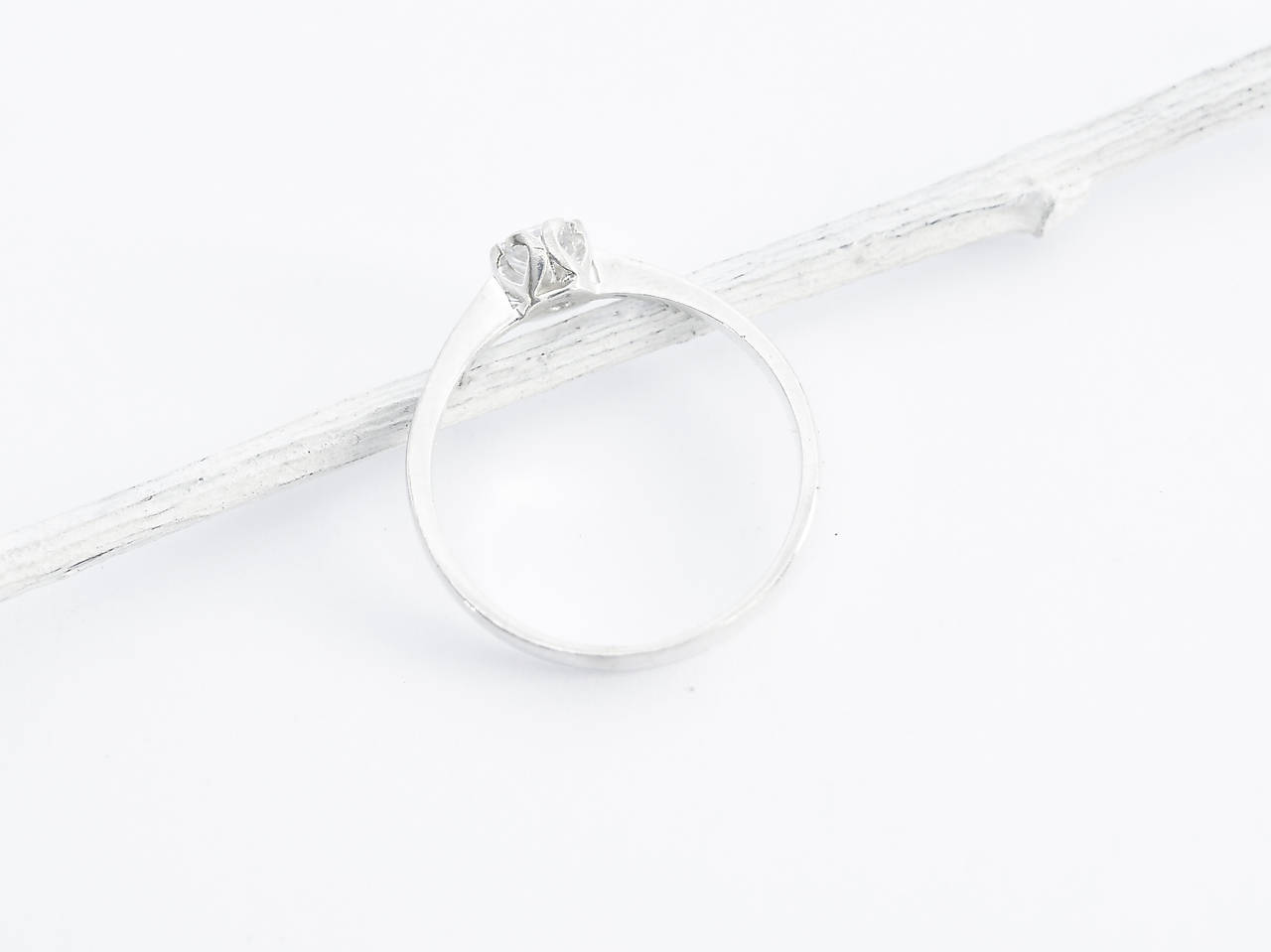 925/1000 Strieborný prsteň zásnubný s prírodným diamantom 3,5mm