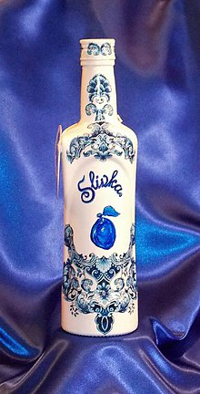 Nádoby - Ornamentálna darčeková fľaška Slivka - 10055884_