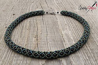 Sady šperkov - súprava čierno-zelená (náhrdelník čierno-zelený) - 10059752_
