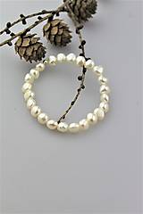 Náramky - pravé biele perly náramok AKCIA! - 10060985_