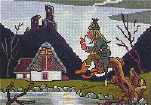 Návody a literatúra - M156 Vodník J. Lada - predloha na vyšívanie - 10059243_