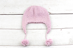 Detské čiapky - Ružová ušianka zimná EXTRA FINE - 10058991_