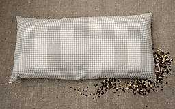 Úžitkový textil - FILKI šupkový vankúš na spanie 55 cm (bielo-béžové káro šírka 25 cm) - 10058140_