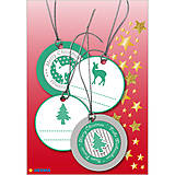 Úložné priestory & Organizácia - Dizajnové Vianočné etikety - zelené - 10064202_