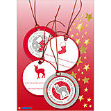 Úložné priestory & Organizácia - Dizajnové Vianočné etikety - červené - 10064213_