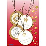 Úložné priestory & Organizácia - Dizajnové Vianočné etikety - zlaté - 10064217_