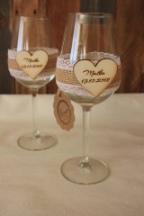 Nádoby - Svadobné poháre - vintage - 10065285_