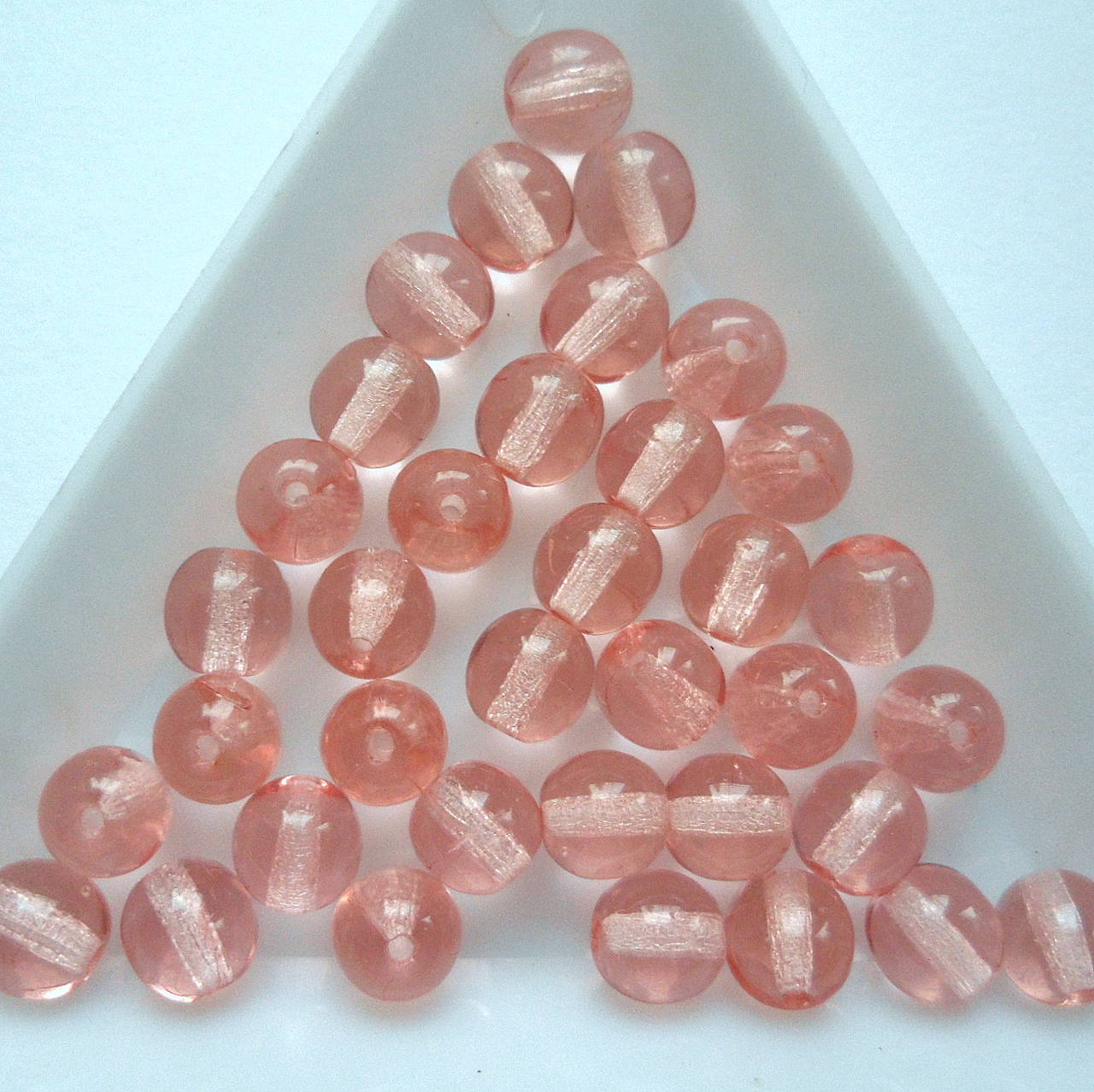 Sklenené korálky 6mm-1ks (ľadovoružová)