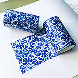 Papier - dekoračná papierová páska Modrý ornament - 10062475_