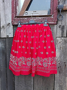 Sukne - Dámska folklórna sukňa (Červená) - 10065603_