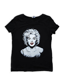 Topy, tričká, tielka - Ručne maľované tričko Marilyn - 10069632_
