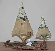 Dekorácie - Vianočné dekorácie na kôre (Zelená) - 10069968_