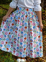 Sukne - Sukienka Krojové kvety pruhy - 10075221_