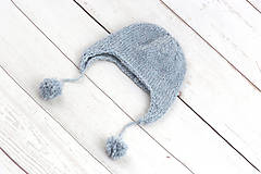 Detské čiapky - Modrá ušianka zimná EXTRA FINE - 10072323_