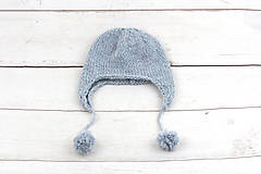 Detské čiapky - Modrá ušianka zimná EXTRA FINE - 10072324_