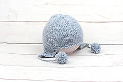 Detské čiapky - Modrá ušianka zimná EXTRA FINE - 10072449_