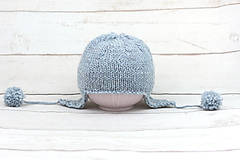 Detské čiapky - Modrá ušianka zimná EXTRA FINE - 10072451_