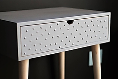 Nábytok - Príručný stolík šedý s bodkami - 10072952_