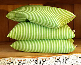 Úžitkový textil - FILKI šupkový vankúš 35 cm (zelený prúžok) - 10070624_