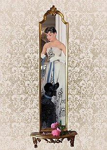 Zrkadlá - Zrkadlo s konzolkou "Mademoiselle Chic" - 10078395_