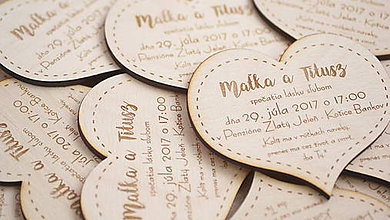 Papiernictvo - Gravírované drevené svadobné oznámenie Katka na objednávku - 10078538_