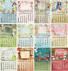 Papiernictvo - rodinný kalendár  rôzne formáty - 10081544_