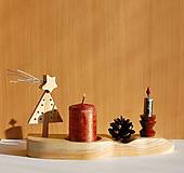 Svietidlá - Drevená dekorácia - Vianočný svietnik 2 - 10083725_