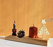 Svietidlá - Drevená dekorácia - Vianočný svietnik 2 - 10083728_