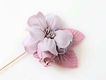 Brošne - Levanduľová ružová kvetinová brošňa pin - 10081091_