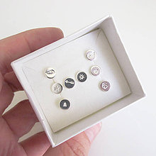 Sady šperkov - Sketch_One :-) kusovky 6mm / strieborné napichovacie náušnice (SET 8ks podľa vlastného výberu) - 10082920_