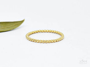 Prstene - 585/1000 zlatý prsteň guličkový hráškový (žlté zlato) - 10085791_