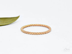 Prstene - 585/1000 zlatý prsteň guličkový hráškový (rúžové zlato) - 10085799_