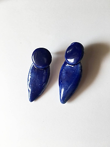 Náušnice - kráľovská modrá/keramika/II - 10089598_