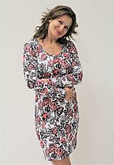 Oblečenie na dojčenie - 3v1 dojčiace TEPLÉ šaty, dlhy rukáv, veľ. L-XL - 10085498_