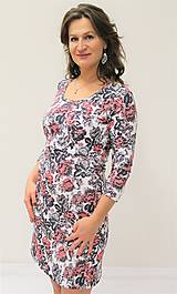 Oblečenie na dojčenie - 3v1 dojčiace TEPLÉ šaty, 3/4 rukáv, veľ. L-XL - 10085513_