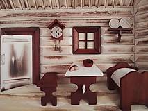 Obrazy - Obraz drevený 3D "Kuchyňa s posteľou" malá - 10086544_