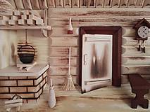Obrazy - Obraz drevený 3D "Kuchyňa s posteľou" malá - 10086546_