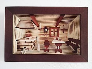 Obrazy - Obraz drevený 3D "Kuchynka" stredná - 10086474_