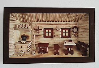 Obrazy - Obraz drevený 3D "Kuchynka s dvoma okienkami" - 10086554_