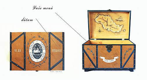 Maľovaná lodná truhlica s mapou