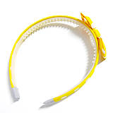 Ozdoby do vlasov - Žlutá puntíkovaná čelenka s mašlí - bavlna - 10086919_