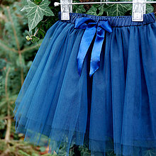 Detské oblečenie - Dětská tmavě modrá tylová sukně - 10086882_