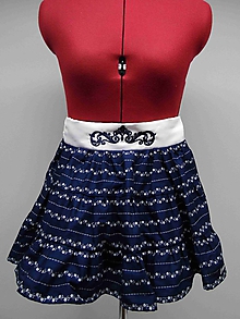Sukne - 007 - Dievčenská modrotlačová sukňa 140 - 10089763_