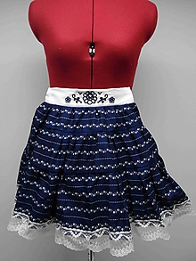 Sukne - 012 Dievčenská  modrotlačová sukňa 134 - 10089874_