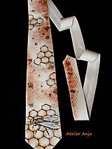 Pánske doplnky - Hodvábna kravata pre včelára - 10087615_
