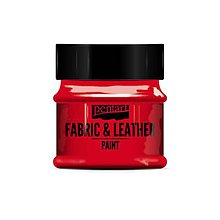 Farby-laky - Farba na textil a kožu, 50 ml, Pentart (červená) - 10091070_