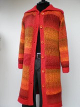 Pletený sveter oranžovo - červený