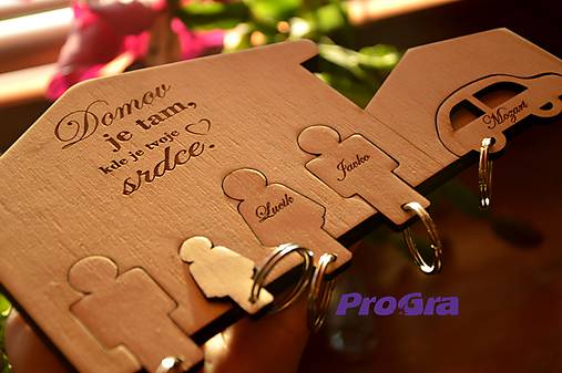 Kľúčenky - Domček na kľúče 4 postavičky a garáž - 10093422_