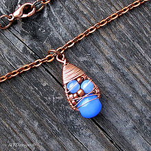 Náhrdelníky - Náhrdelník Blue & Copper - 10090403_