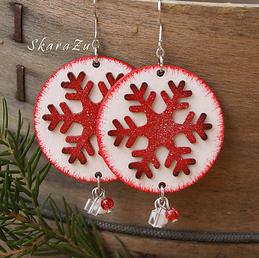 Náušnice - Snehové vločky - 10091260_